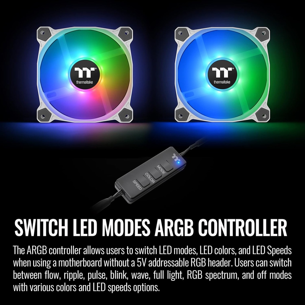 Thermaltake PURE 12 | ARGB SYNC | 3 PACK FAN | WHITE | PC Builds Main